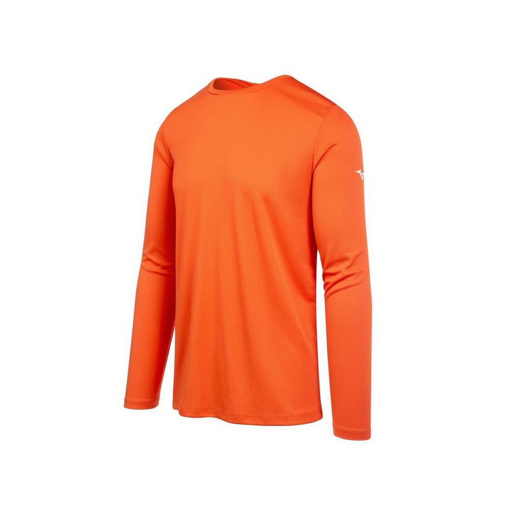 Panske Tričko Mizuno Long Sleeve Oranžové Vypredaj NAPG32179